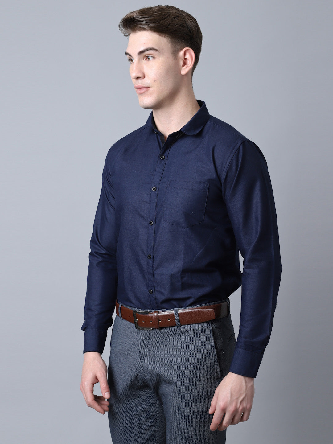 Majestic Man Versatile Solid Formal Shirt - Navy Blue