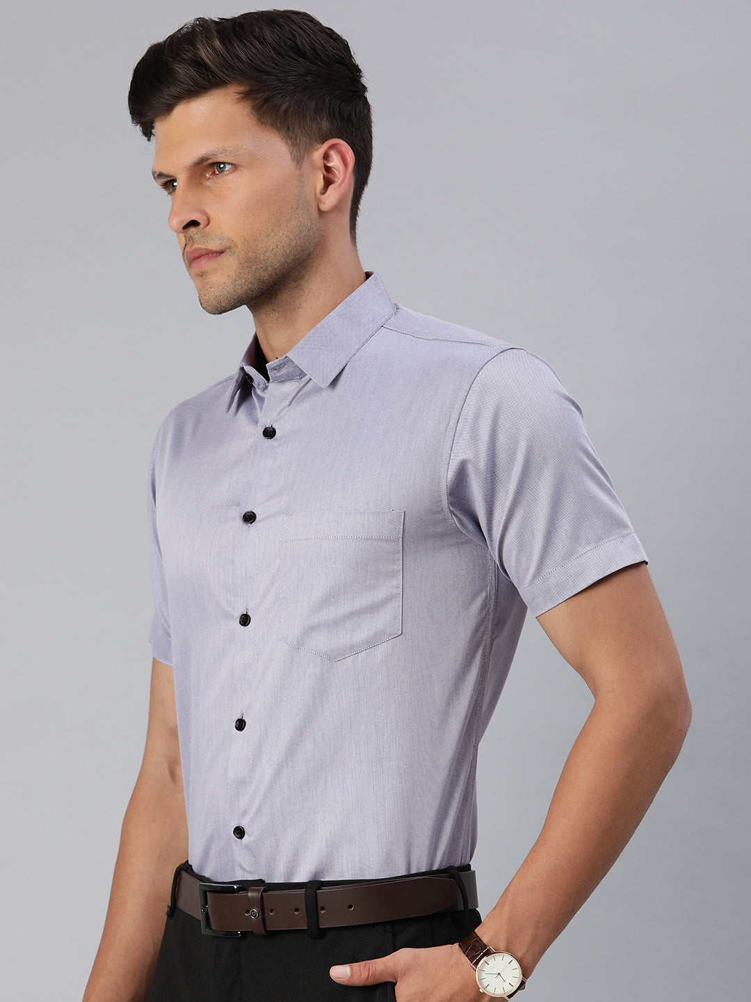 Finest Formal Half Shirt-Blue