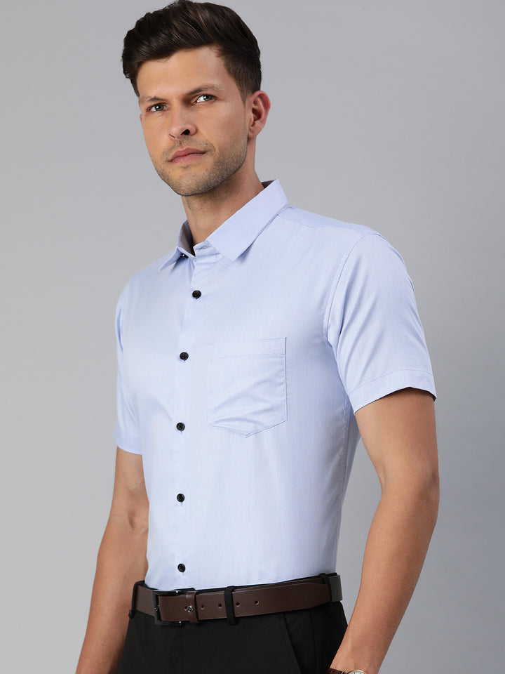 Finest Formal Half Shirt-Sky Blue