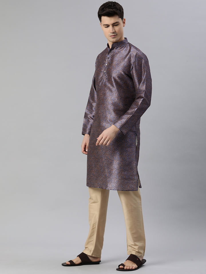 Timeless Elegance Long Kurtas-Purple