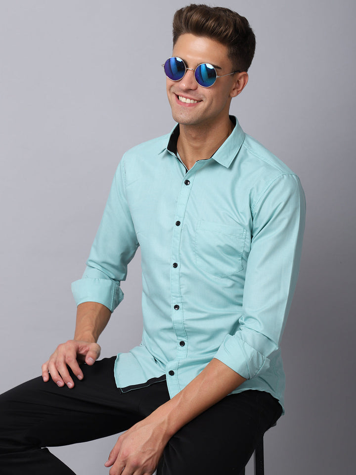 Appriciable Casual Solid Shirt - Ocean Green