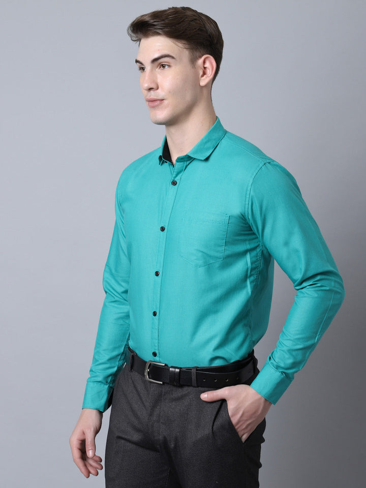 Majestic Man Versatile Solid Formal Shirt - Teal Blue