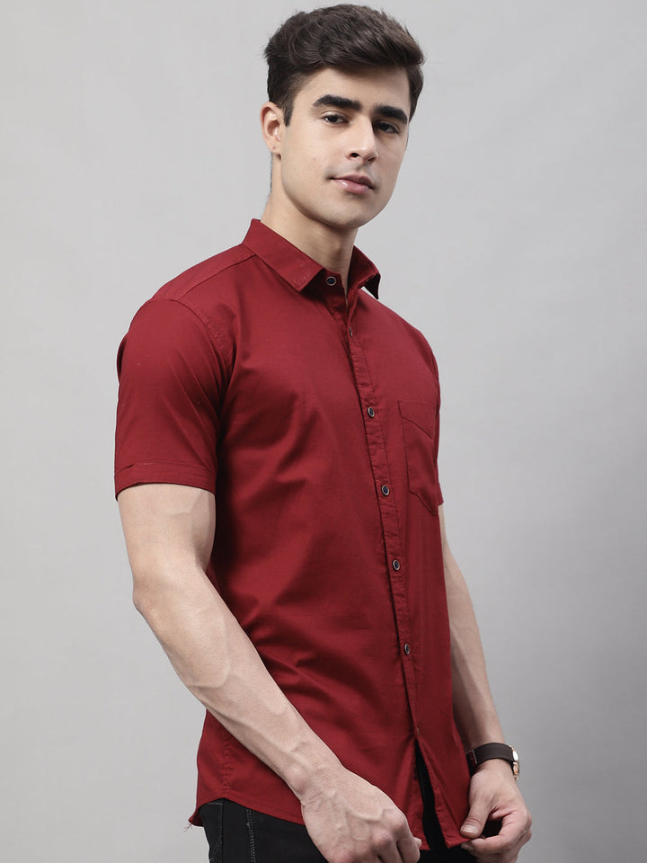 Unique and Fashionable Pure Cotton Half shirt - Maroon