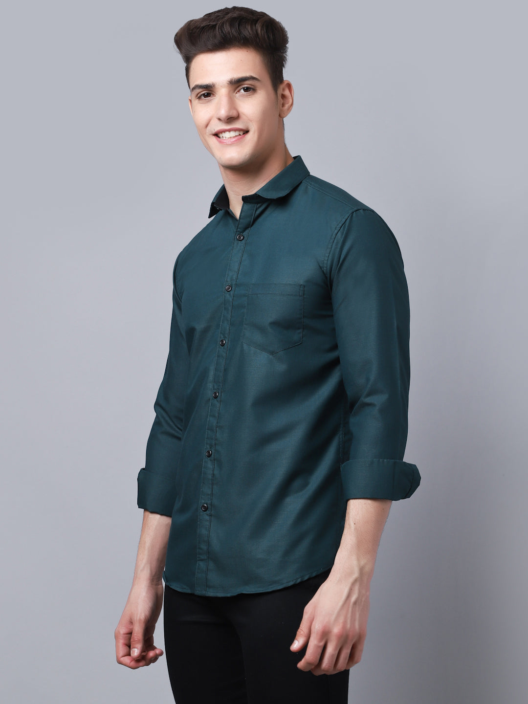 Appriciable Casual Solid Shirt - Dark Green