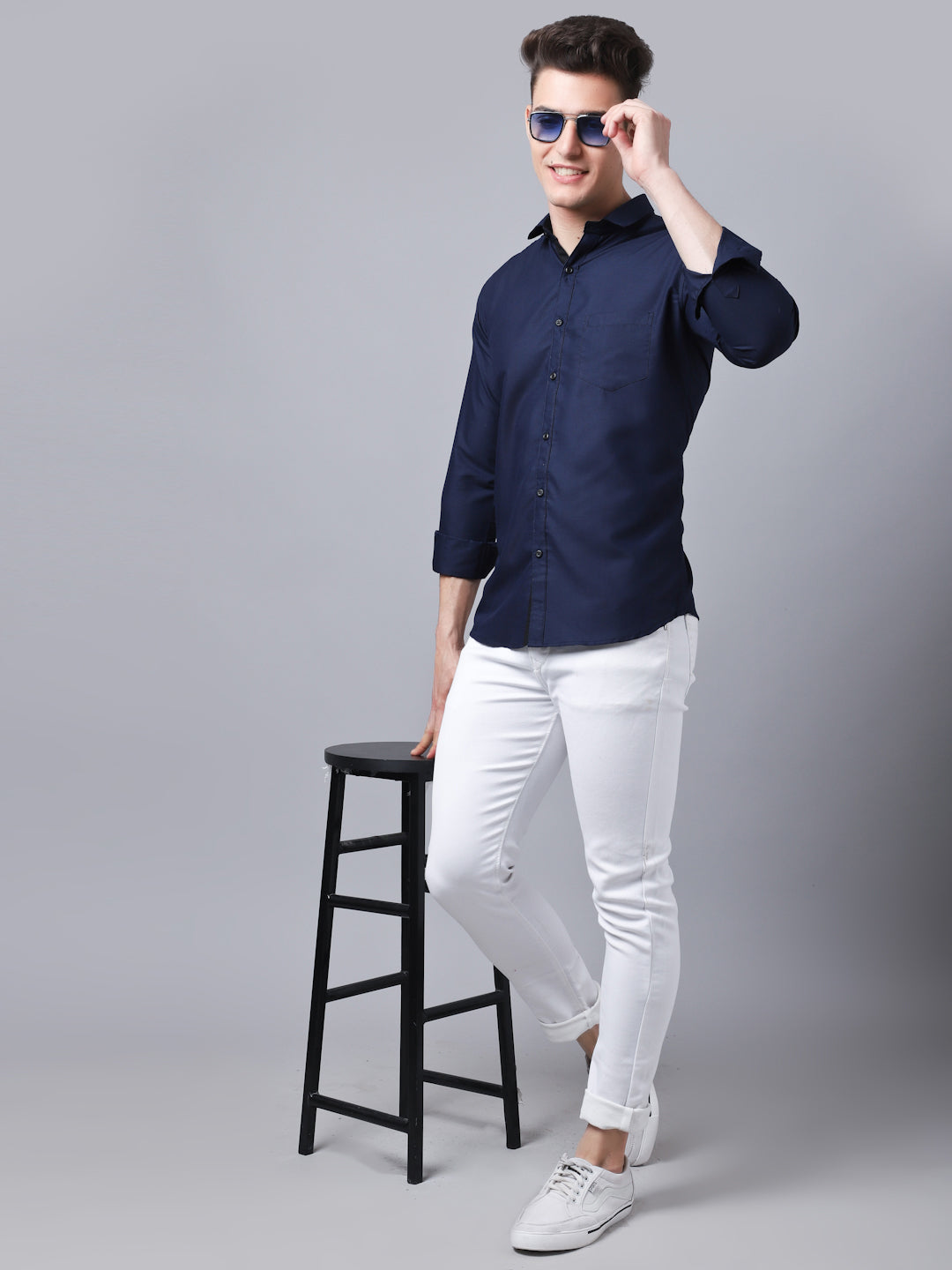 Appriciable Casual Solid Shirt - Navy Blue