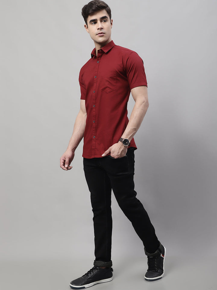 Unique and Fashionable Pure Cotton Half shirt - Maroon