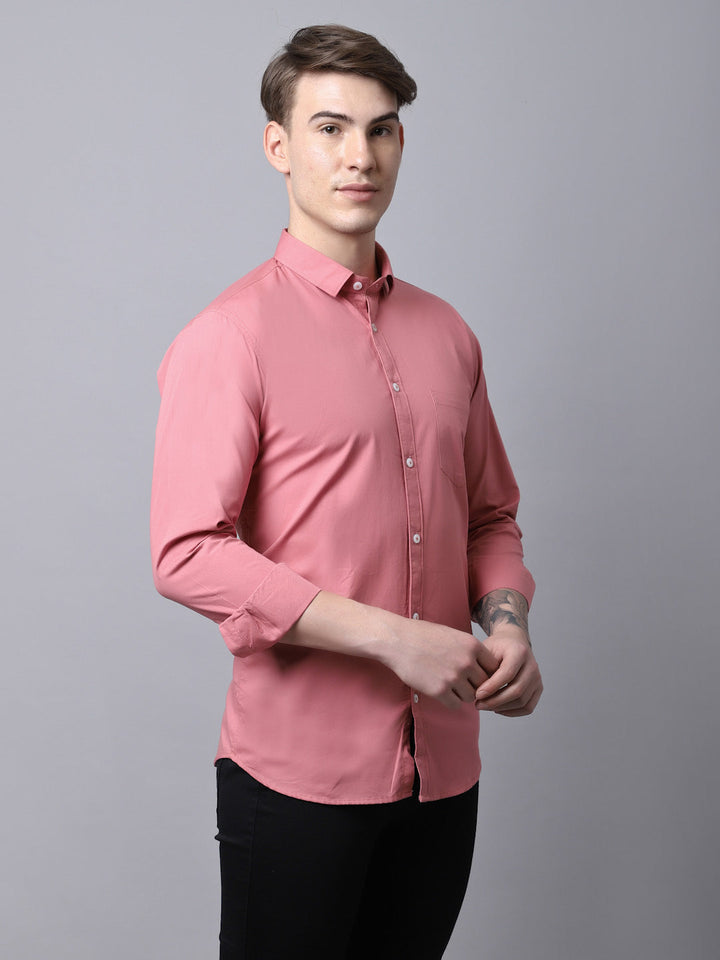 Majestic Man trendy Casual Solid Shirt - Dusty Pink