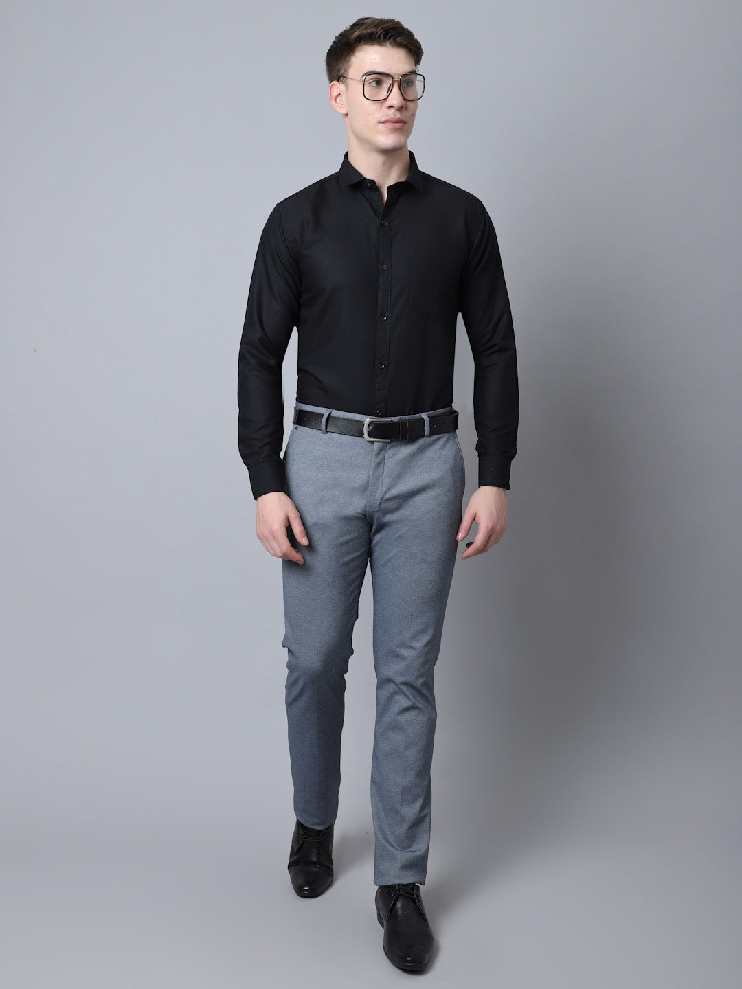 Majestic Man Versatile Solid Formal Shirt - Black