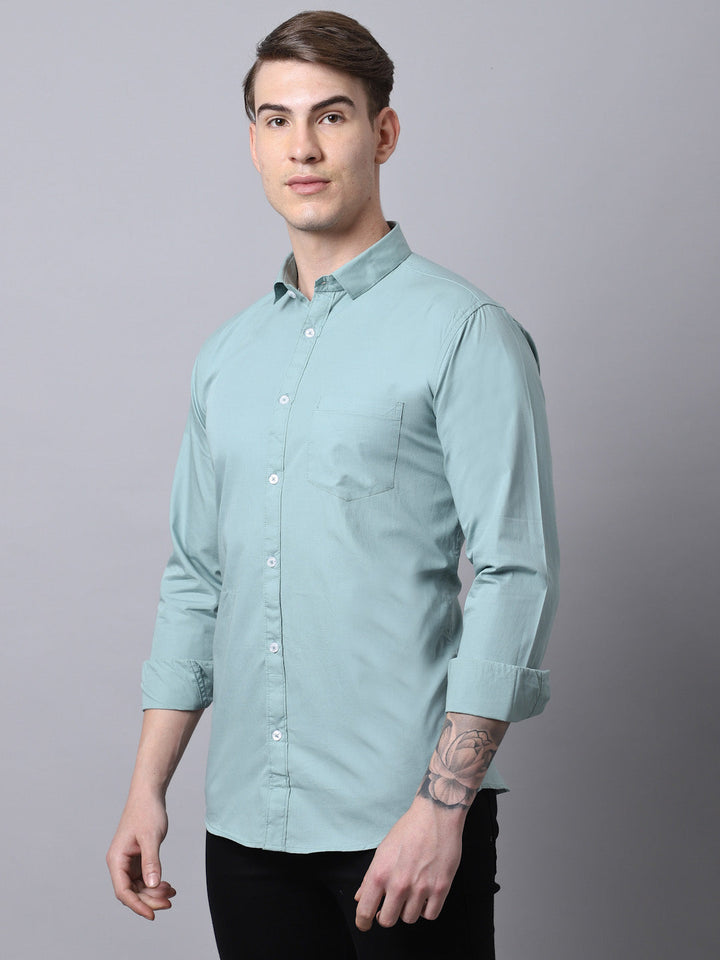 Majestic Man trendy Casual Solid Shirt - Light Green