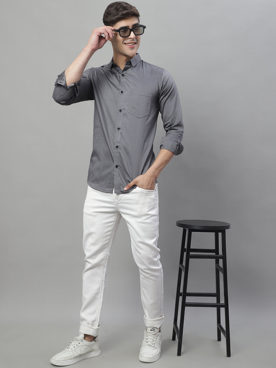 Unique and Classy Casual Shirt - Dark Grey