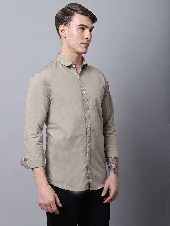 Majestic Man trendy Casual Solid Shirt - Beige