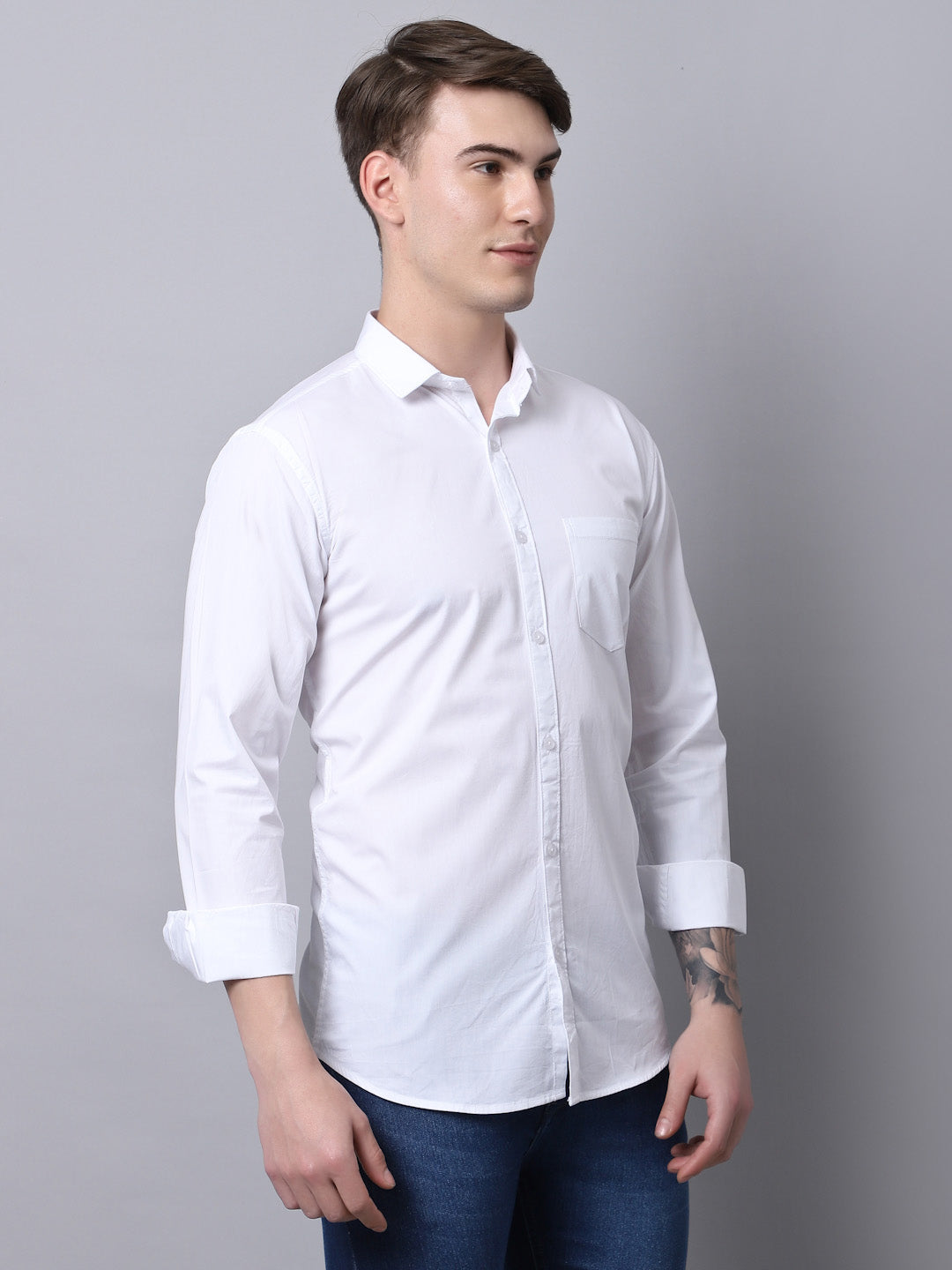 Majestic Man trendy Casual Solid Shirt - White