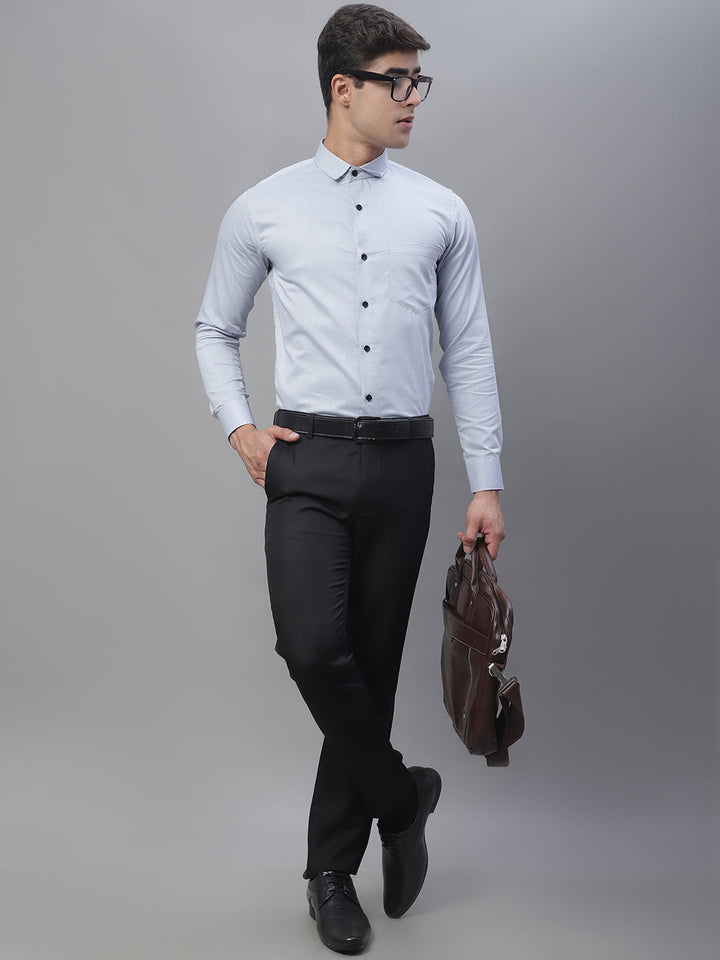 Tailored fit & Comfortable Solid Cotton Shirt - Ice Blue