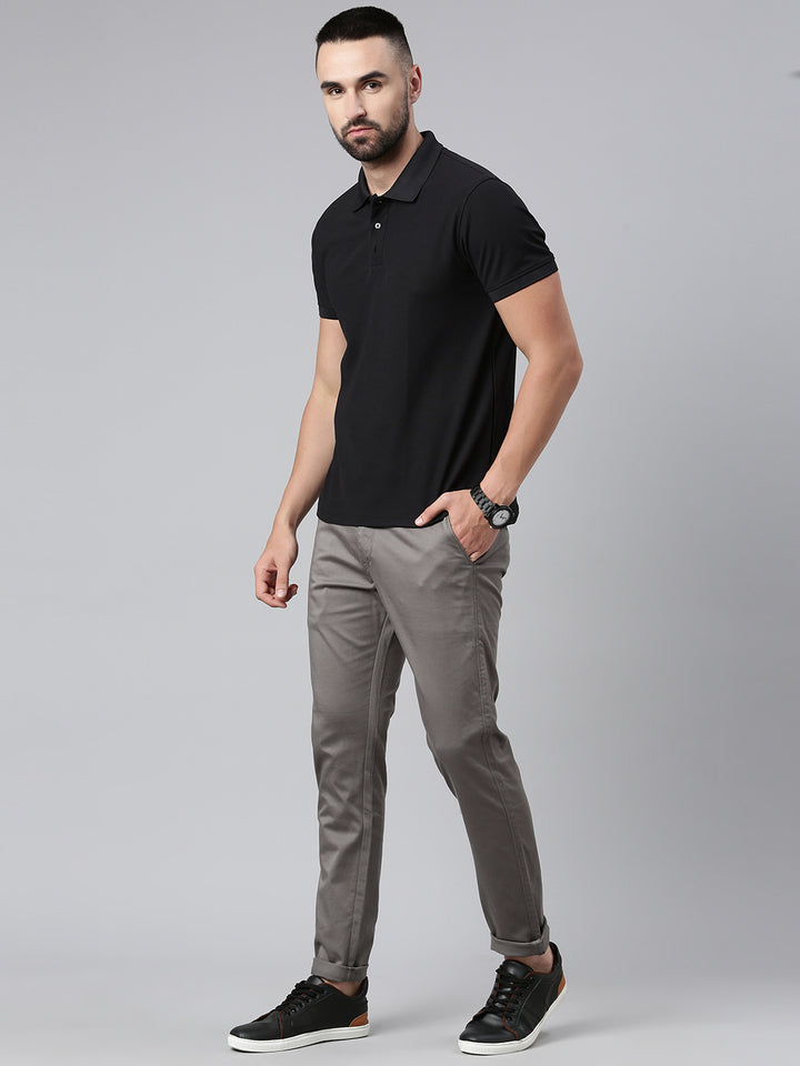 Classic Men's Trousers for Effortless Style - Dark Grey