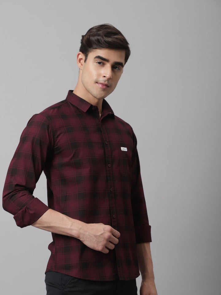 Pure Cotton Checkered Shirt - Magenta