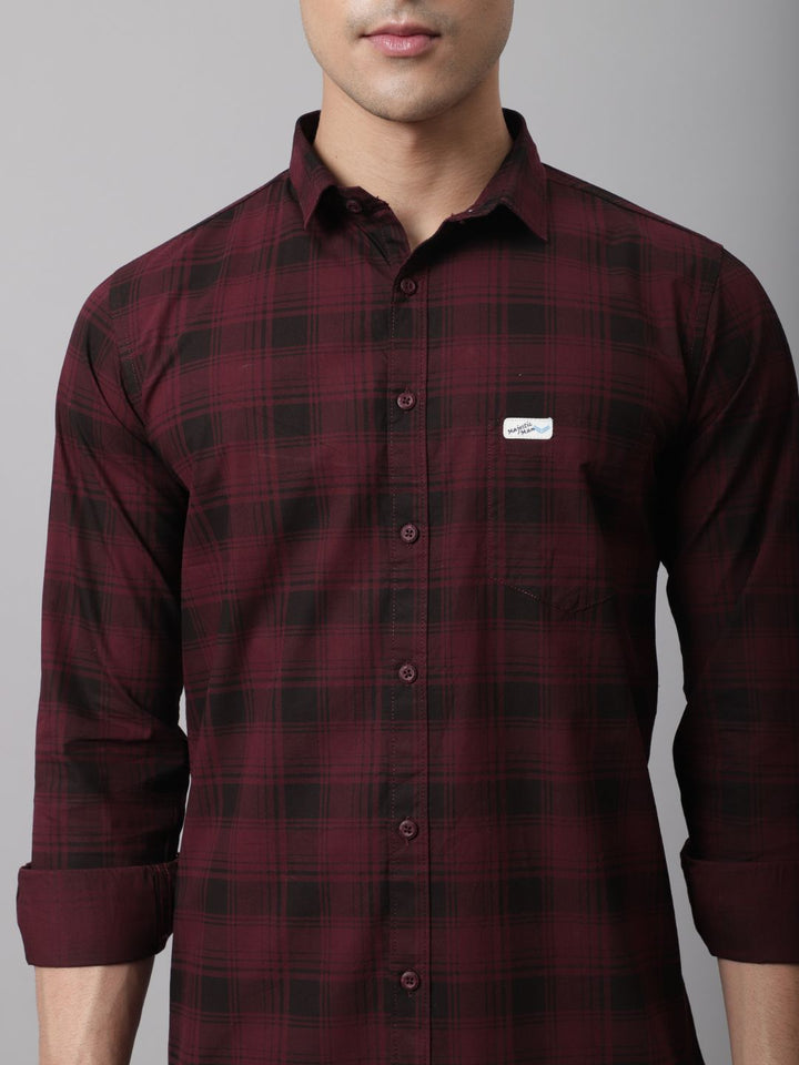 Pure Cotton Checkered Shirt - Magenta