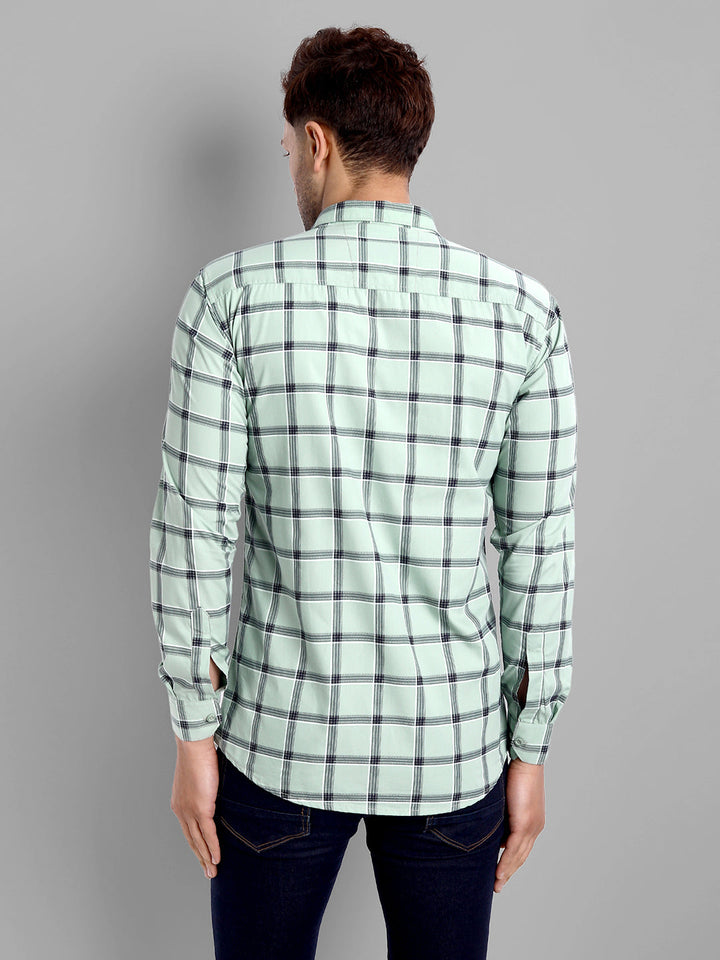 Classic Checkmate Pure Cotton Checkered Shirt - Light Green