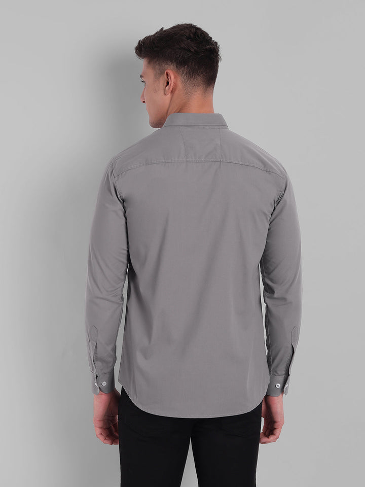 Groovy Pure Cotton Solid shirt - Grey