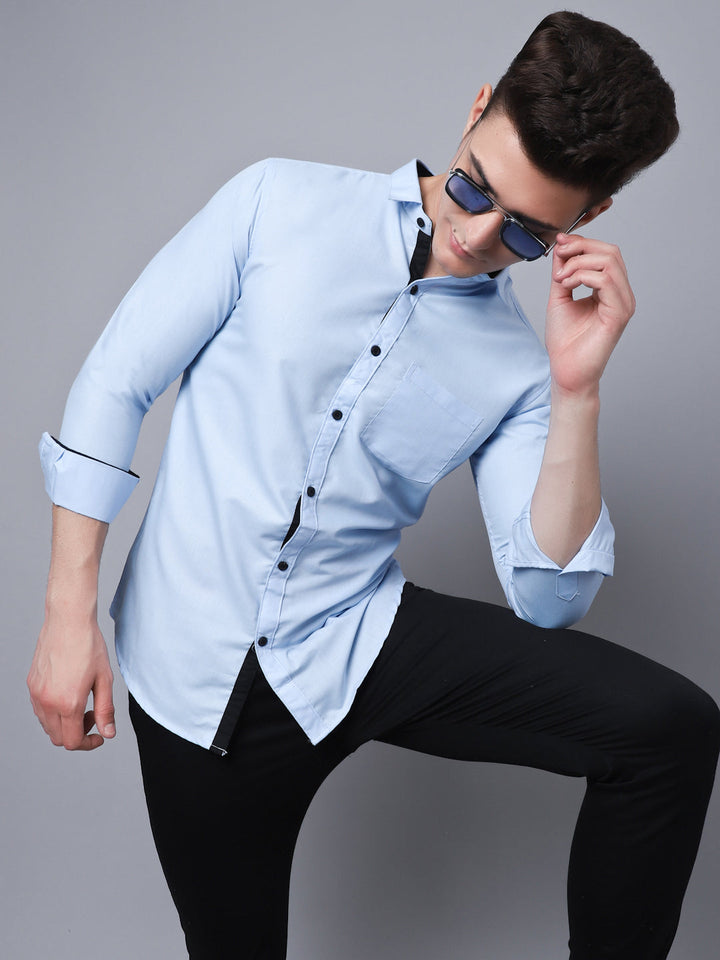 Appriciable Casual Solid Shirt - Sky Blue
