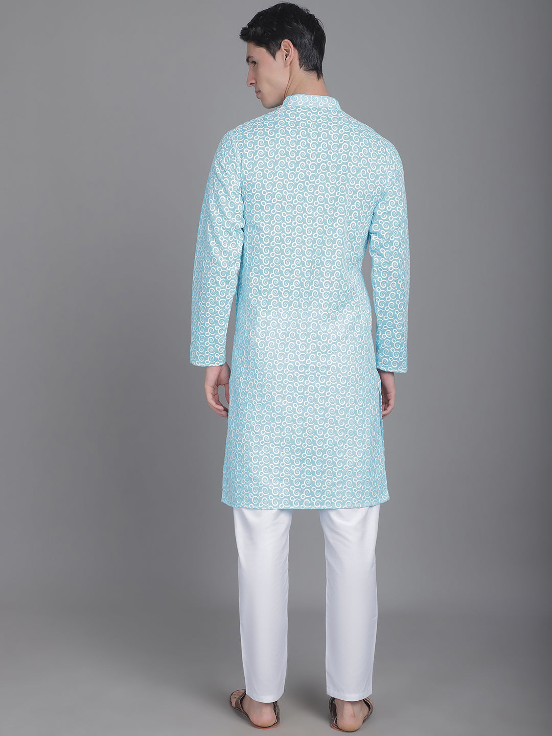 Cotton Comfort men's Kurta with Overall Embroidery - Firozy