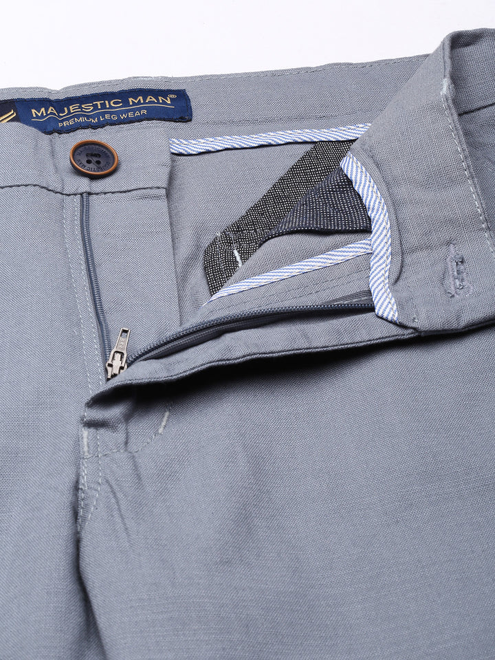 Majestic Man Regular Fit Solid Casual Trouser - Grey
