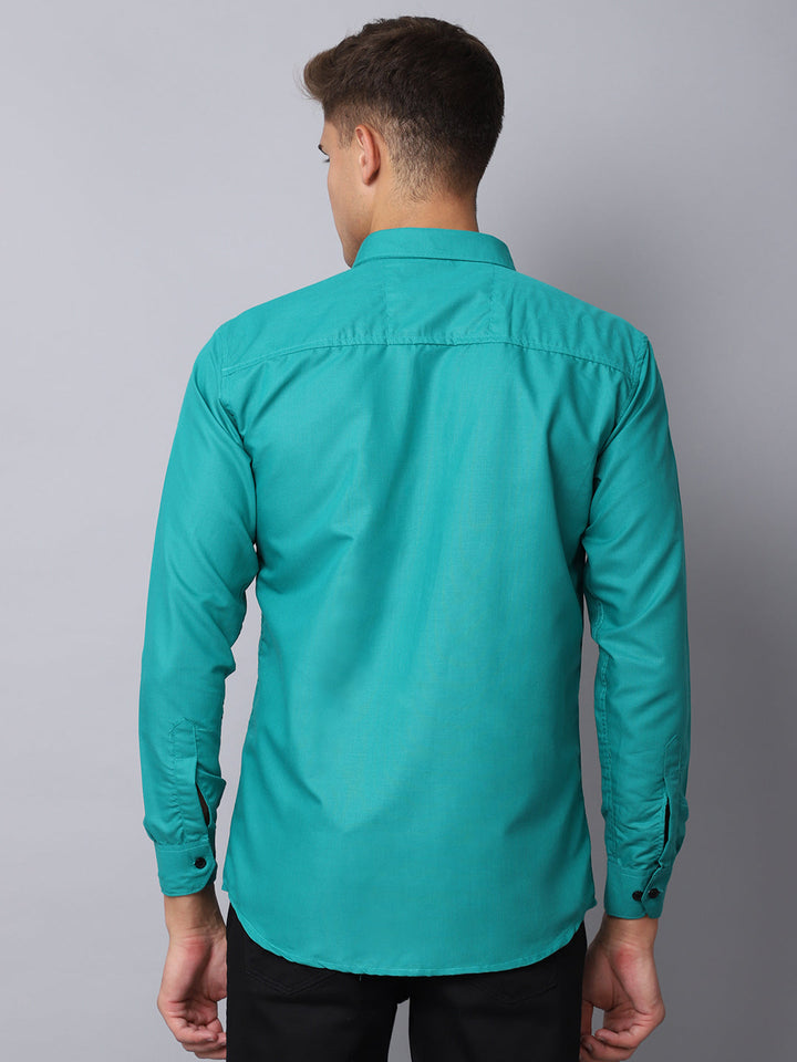 Appriciable Casual Solid Shirt - Teal Blue
