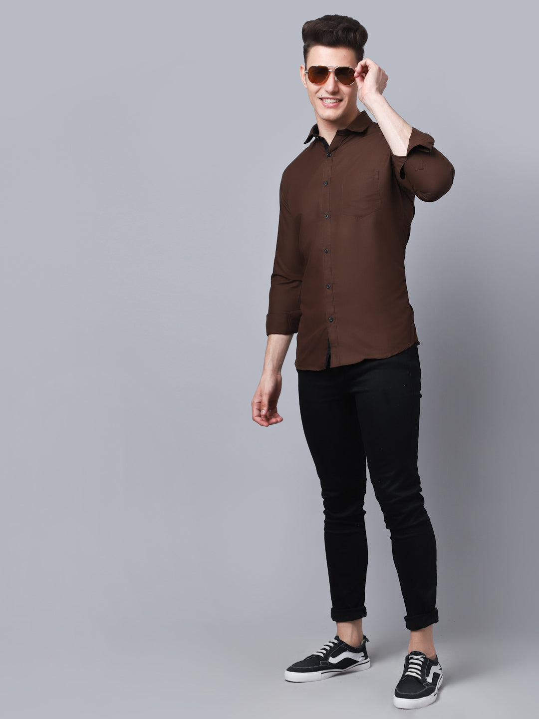 Appriciable Casual Solid Shirt - Brown