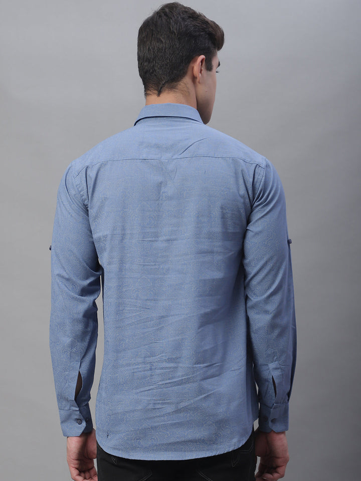 Versatile pattern printed pure cotton short kurta - Blue