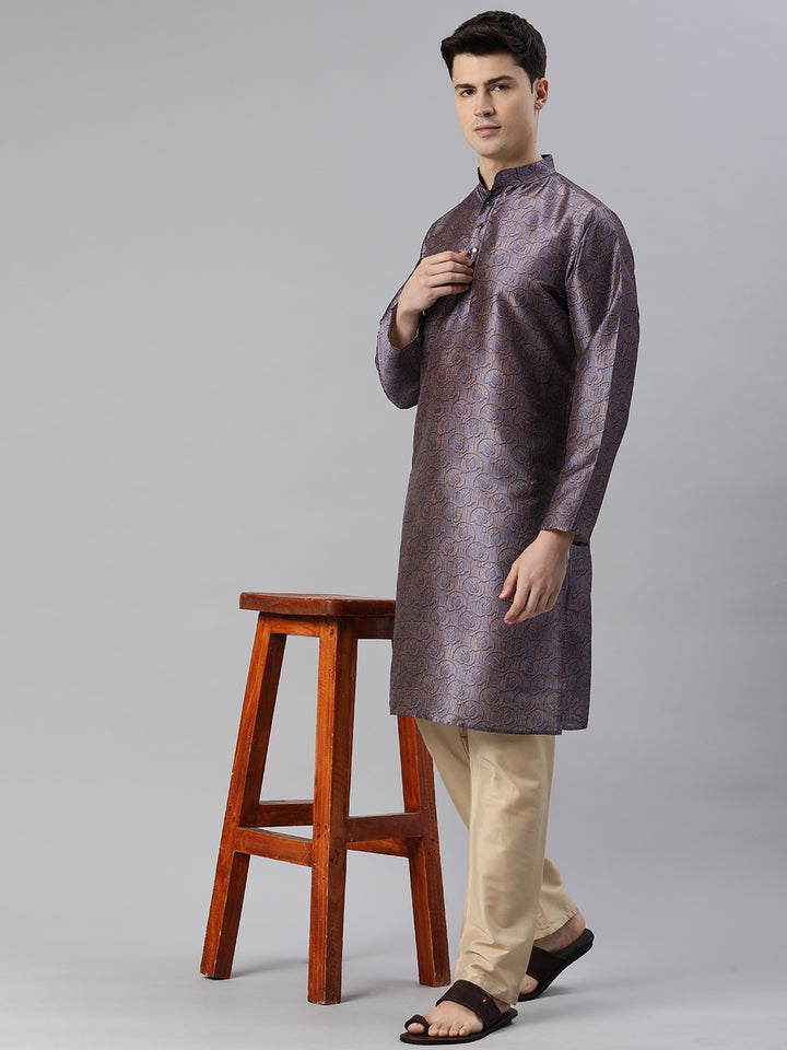 Timeless Elegance Long Kurtas-Purple