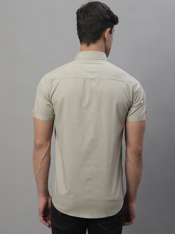 Kicky Pure Cotton Half sleeves Solid Shirt - Taupe