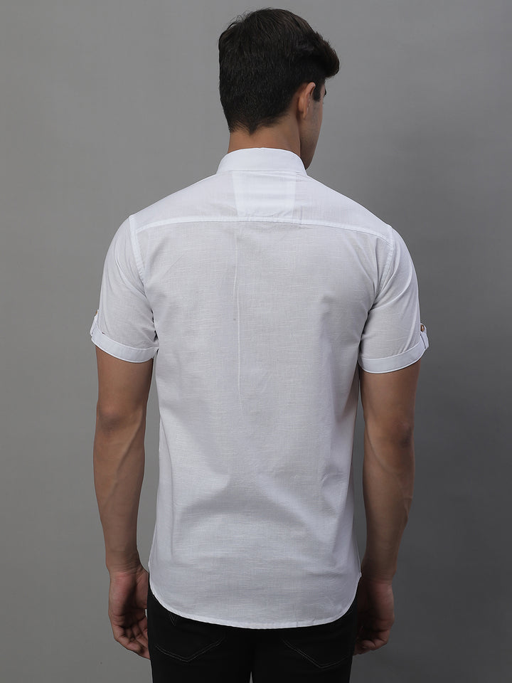 Kicky Pure Cotton Half sleeves Solid Shirt - White
