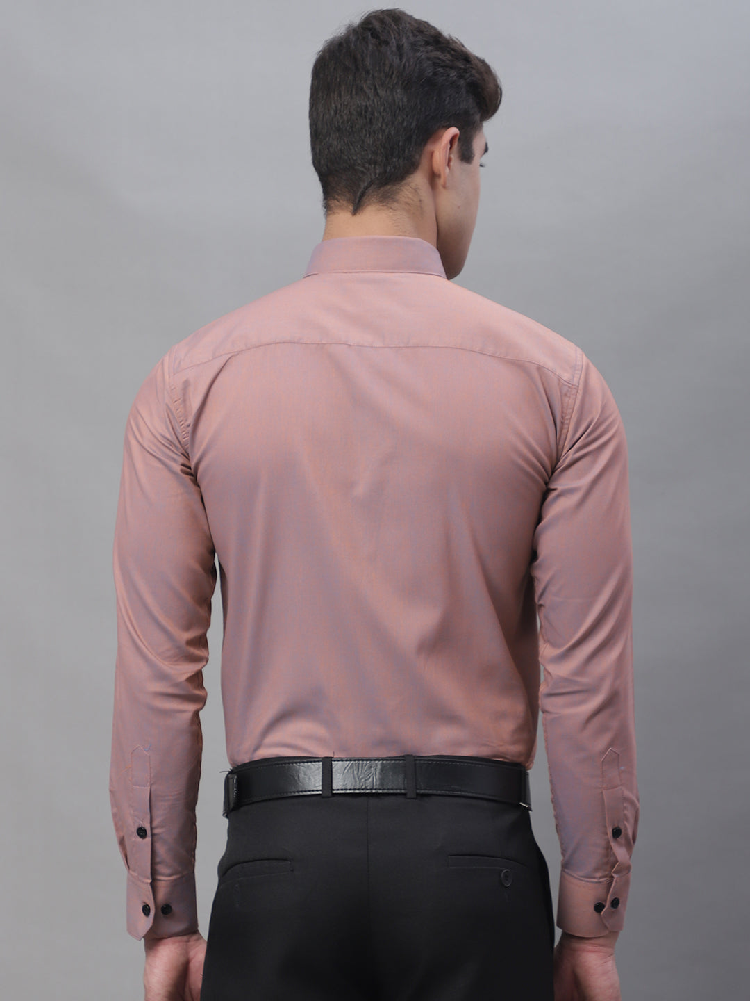 Tailored fit & Comfortable Solid Cotton Shirt - Rose Gold