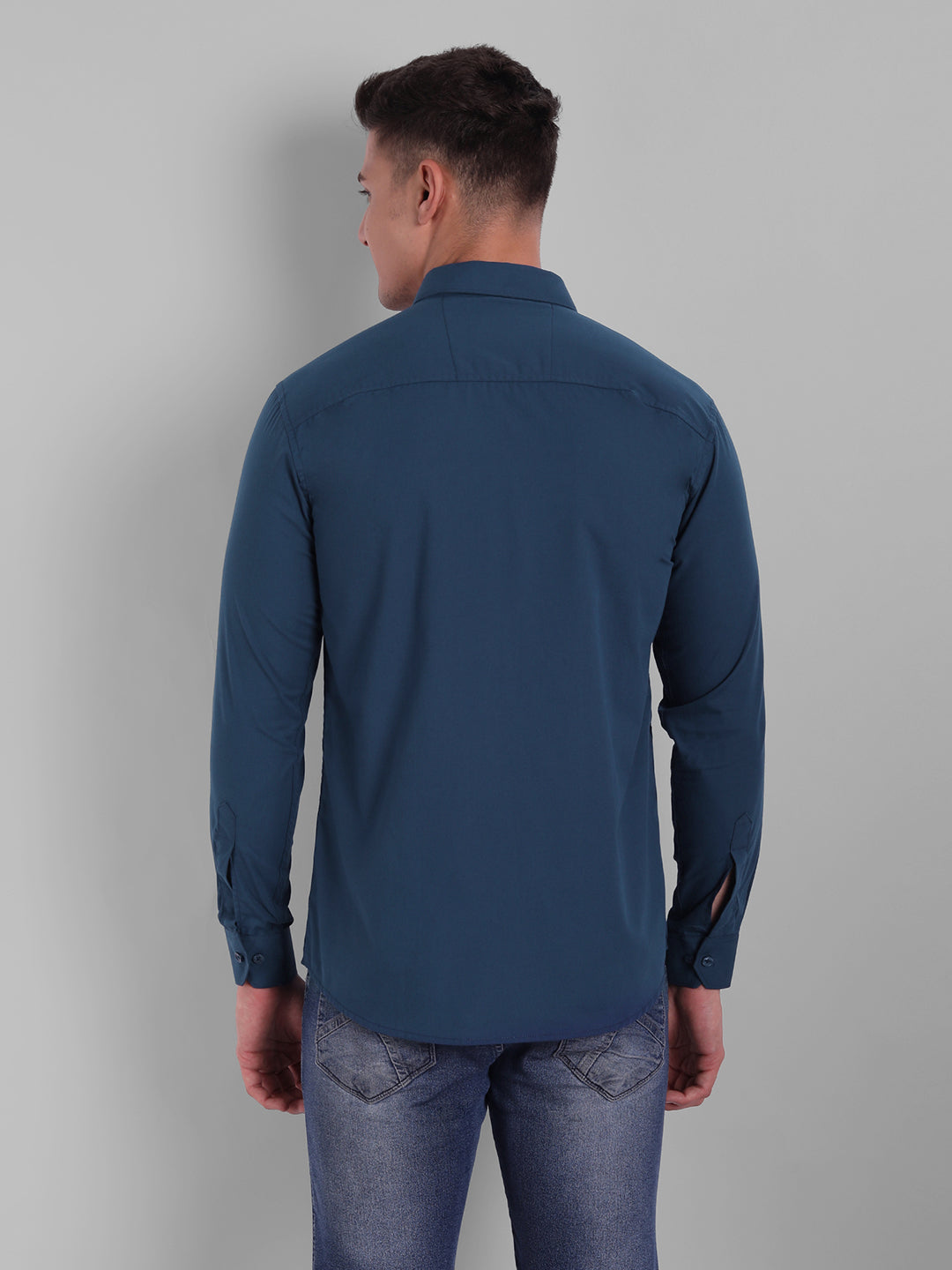 Groovy Pure Cotton Solid shirt - Dark Blue