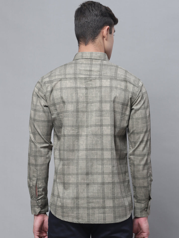Classy Pure Cotton Checkered Shirt - Dark Oak