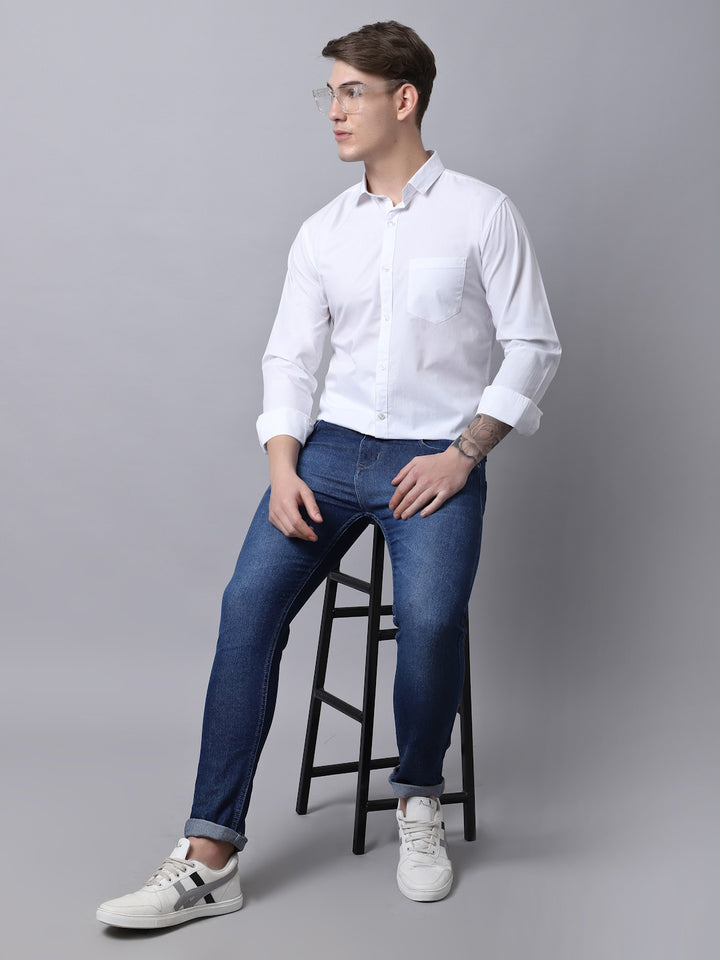 Majestic Man trendy Casual Solid Shirt - White