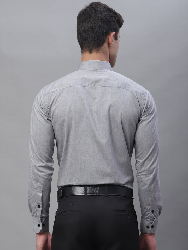 Tailored fit & Comfortable Solid Cotton Shirt - Light Grey