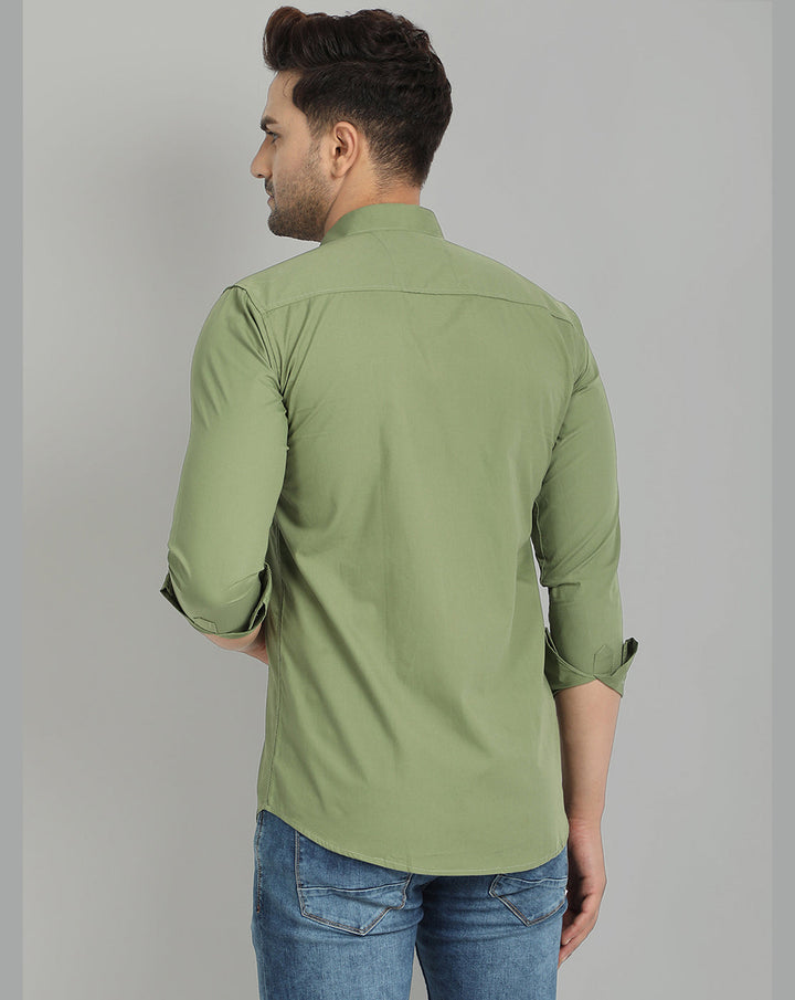 Groovy Pure Cotton Solid shirt - Green
