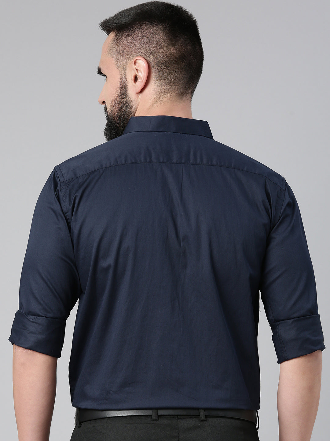 Paramount Pure Cotton Solid Shirt - Navy Blue