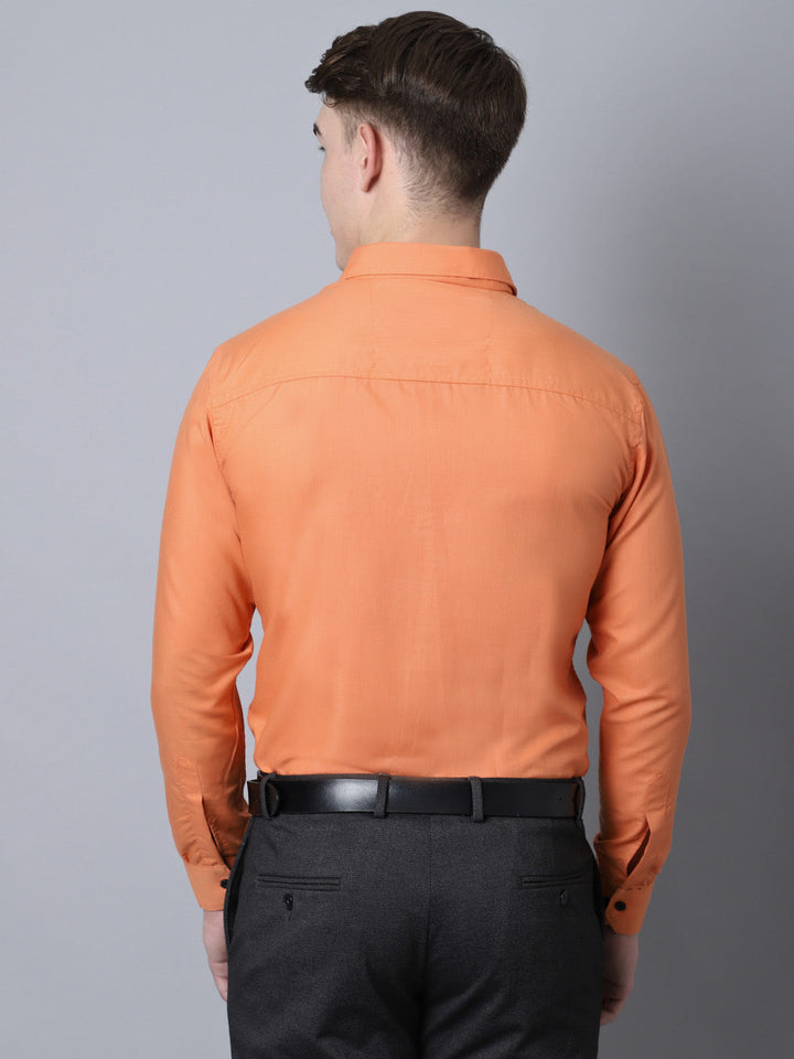 Majestic Man Versatile Solid Formal Shirt - Orange