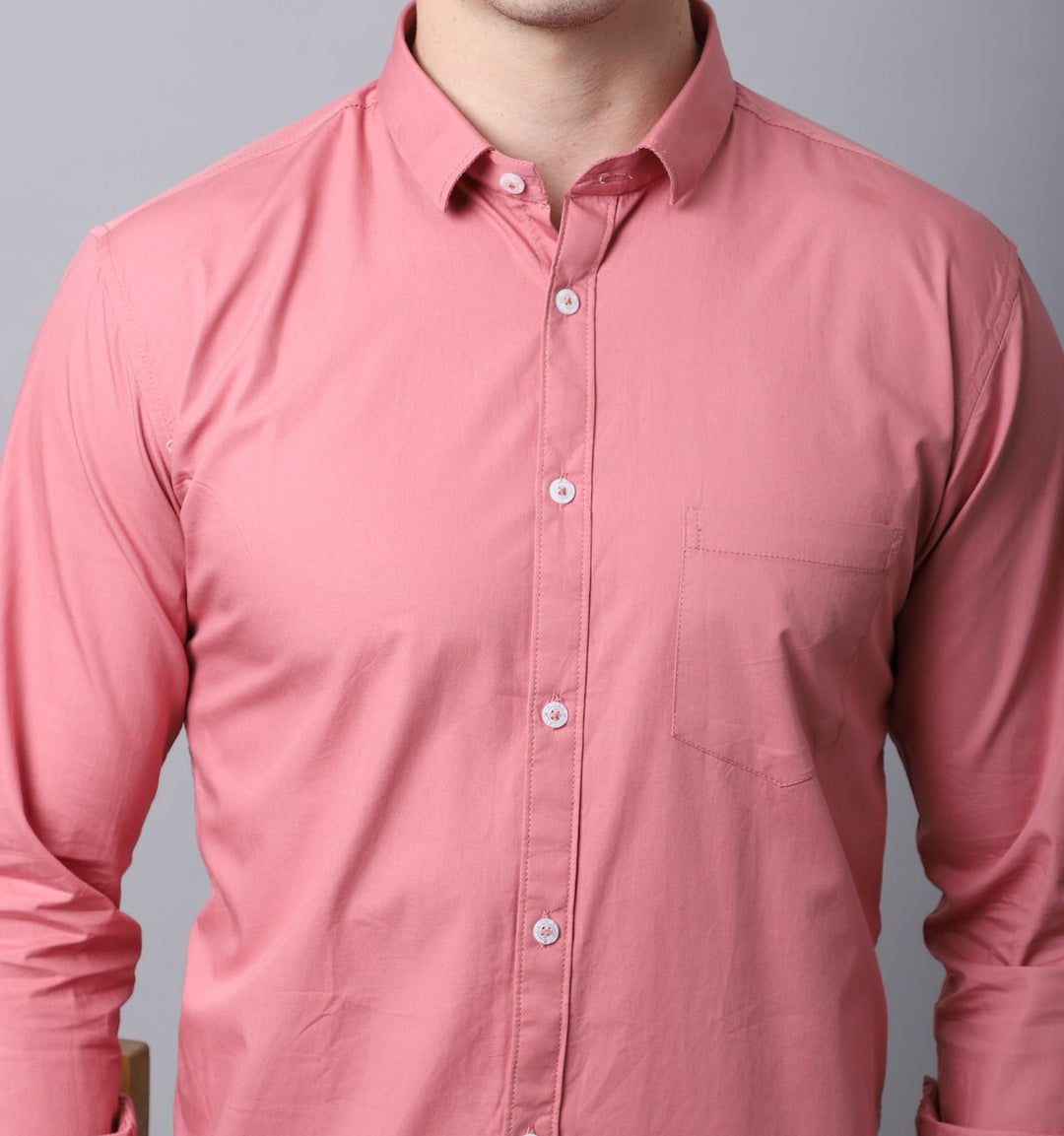 Majestic Man trendy Casual Solid Shirt - Dusty Pink