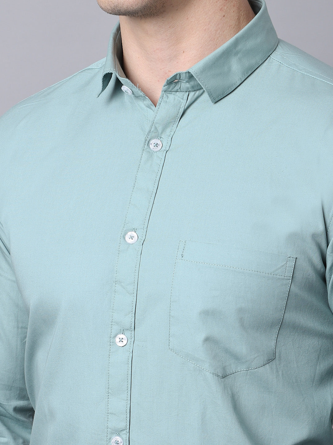 Majestic Man trendy Casual Solid Shirt - Light Green