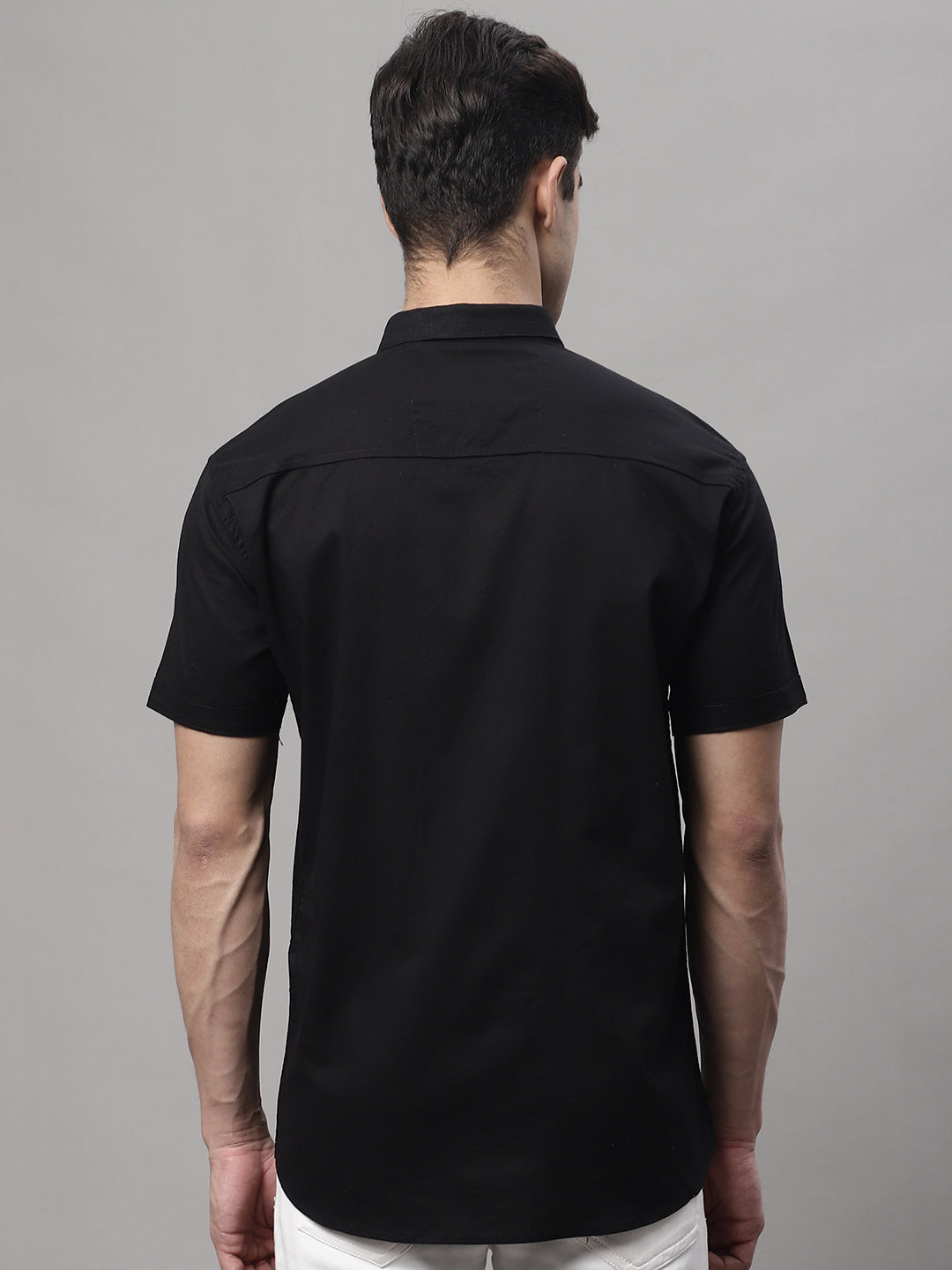 Unique and Fashionable Pure Cotton Half shirt - Black