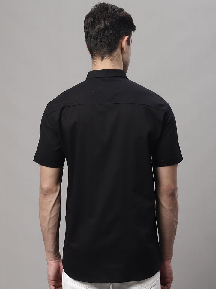 Unique and Fashionable Pure Cotton Half shirt - Black