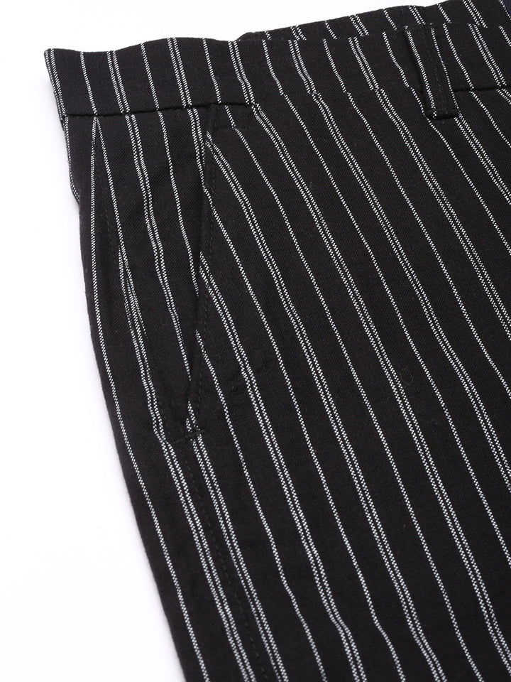 Majestic Man Regular fit Striped Shorts for Men - Black