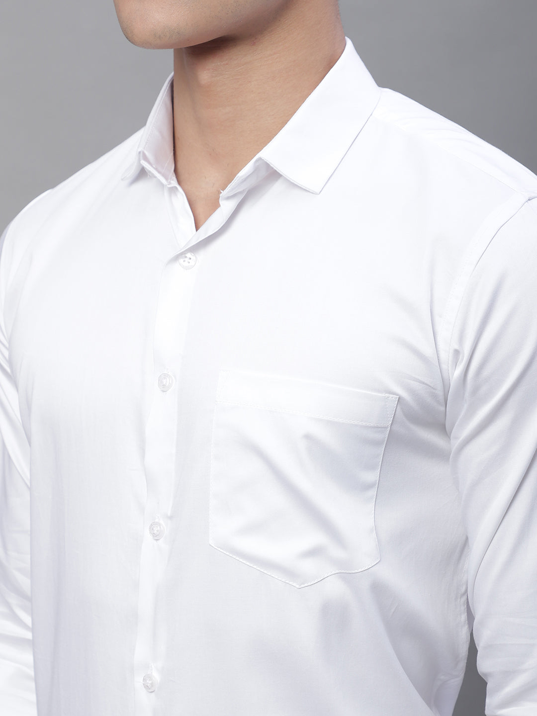 Paramount Pure Cotton Solid Shirt - White