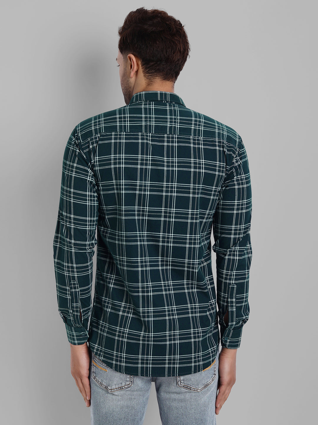 Classic Checkmate Pure Cotton Checkered Shirt - Teal Blue