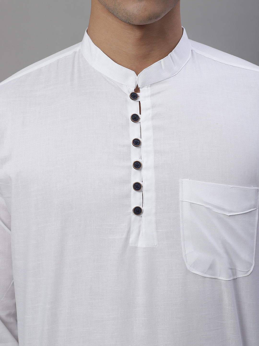 Pure Cotton timeless trendy Solid Kurta - White