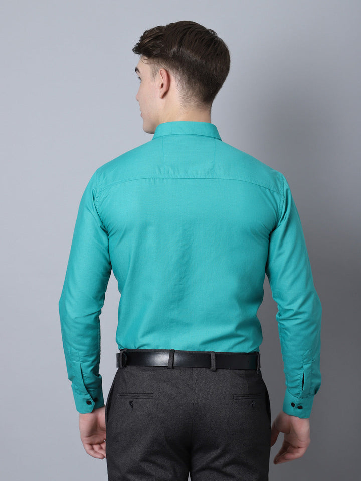 Majestic Man Versatile Solid Formal Shirt - Teal Blue