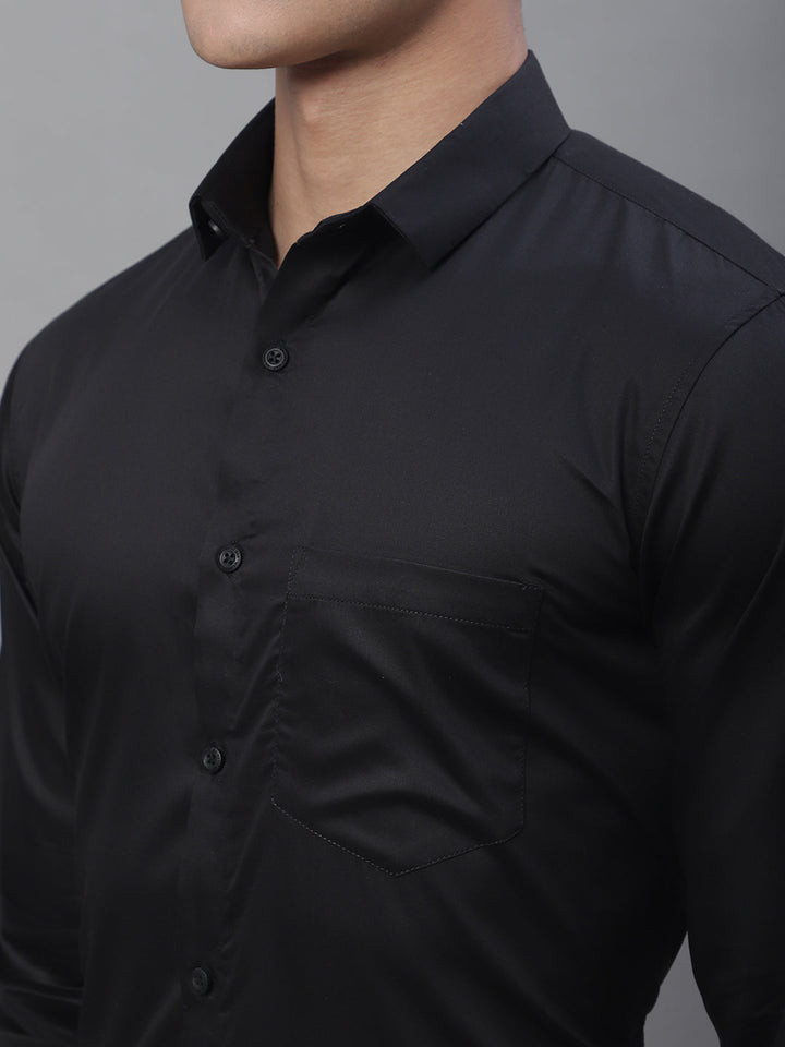 Paramount Pure Cotton Solid Shirt - Black