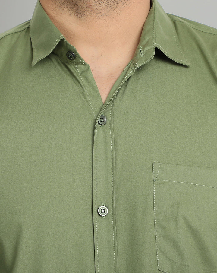 Groovy Pure Cotton Solid shirt - Green